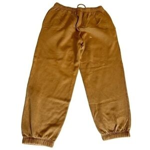 MENS FOOT LOCKER DRAWSTRING PAINT SPLATTER BROWN COGNAC JOGGERS, SIZE L